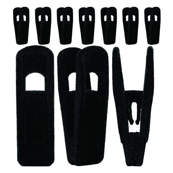 10pcs Velvet Hangers Clips Flocked Suit Skirt Pant Clothes Hangers For Home Organized Wardrobe Black