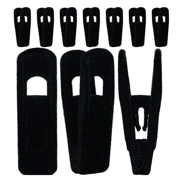 10 perchas de terciopelo con pinzas flocadas para trajes, faldas y pantalones, para organizar el armario del hogar, color negro