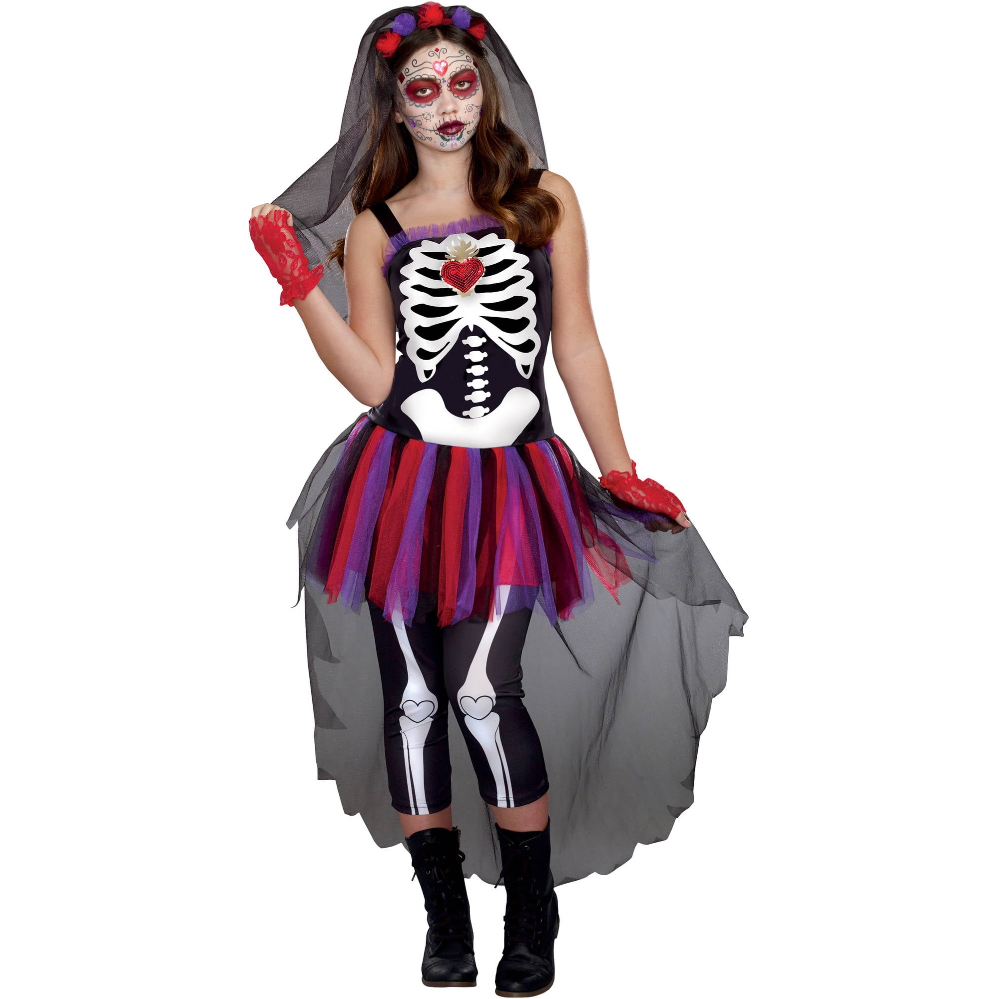 Adult Costume Lady XS Day Of the Dead Darling UK: 6-8