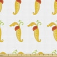 thumbnail image 1 of Floral Fabric by the Yard, Carnivorous Plant Nepenthe with Leaves Symmetric Repetitive, Upholstery Fabric for Dining Chairs Home Decor Accents, Mustard Vermilion by Ambesonne, 1 of 5