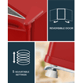 thumbnail image 3 of Upstreman 1.7 Cu ft Mini Fridge with Freezer Single Door Compact Refrigerator, Low Noise, Energy Saving, Adjustable Temperature, Reversible Door, for Home Office Dorm, Red FR17, 3 of 12
