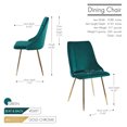 thumbnail image 6 of Porthos Home Pella Dining Chairs, Velvet, Gold Chrome Legs (Set of 2), 6 of 6