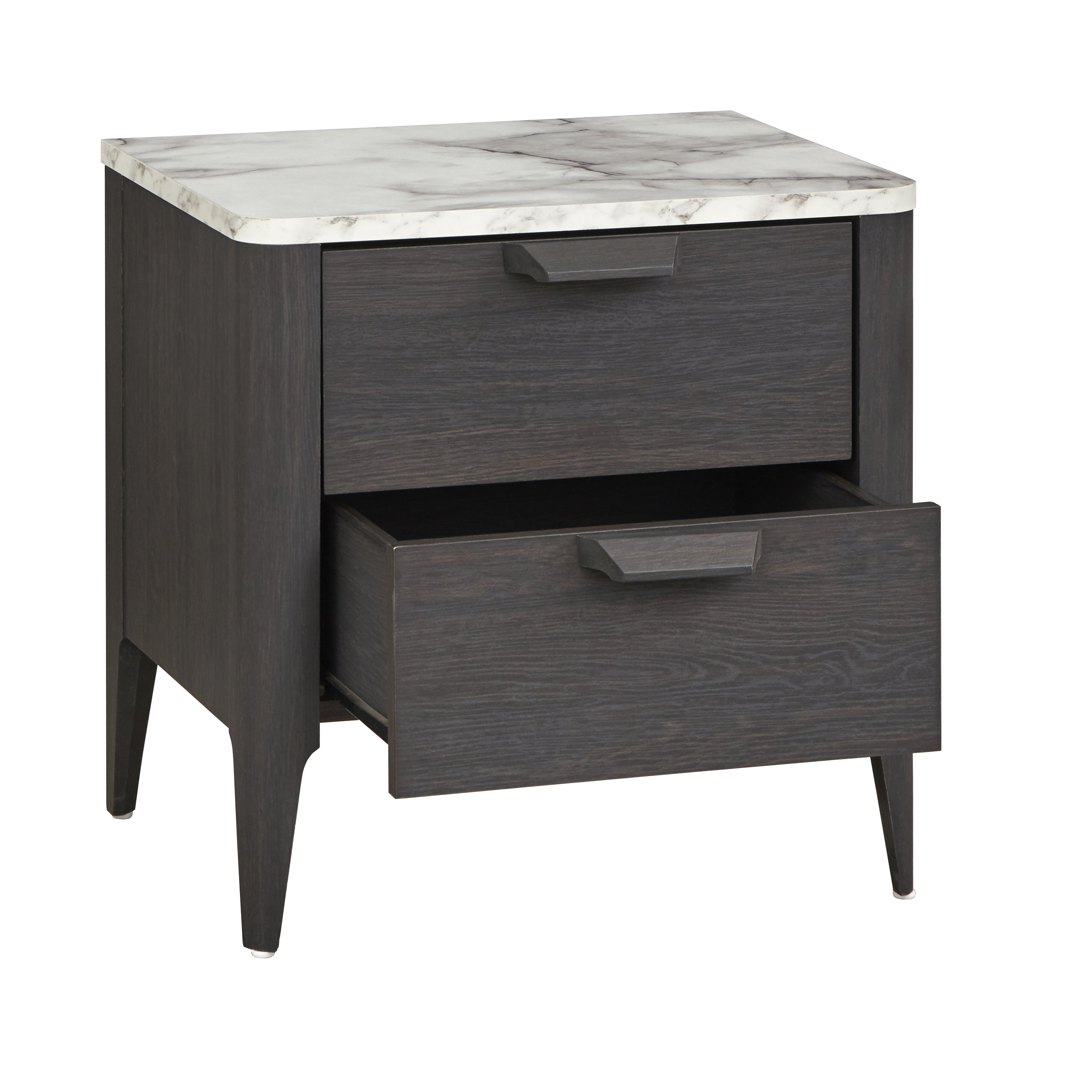 TMS Keely Night Stand, Charcoal Gray and White