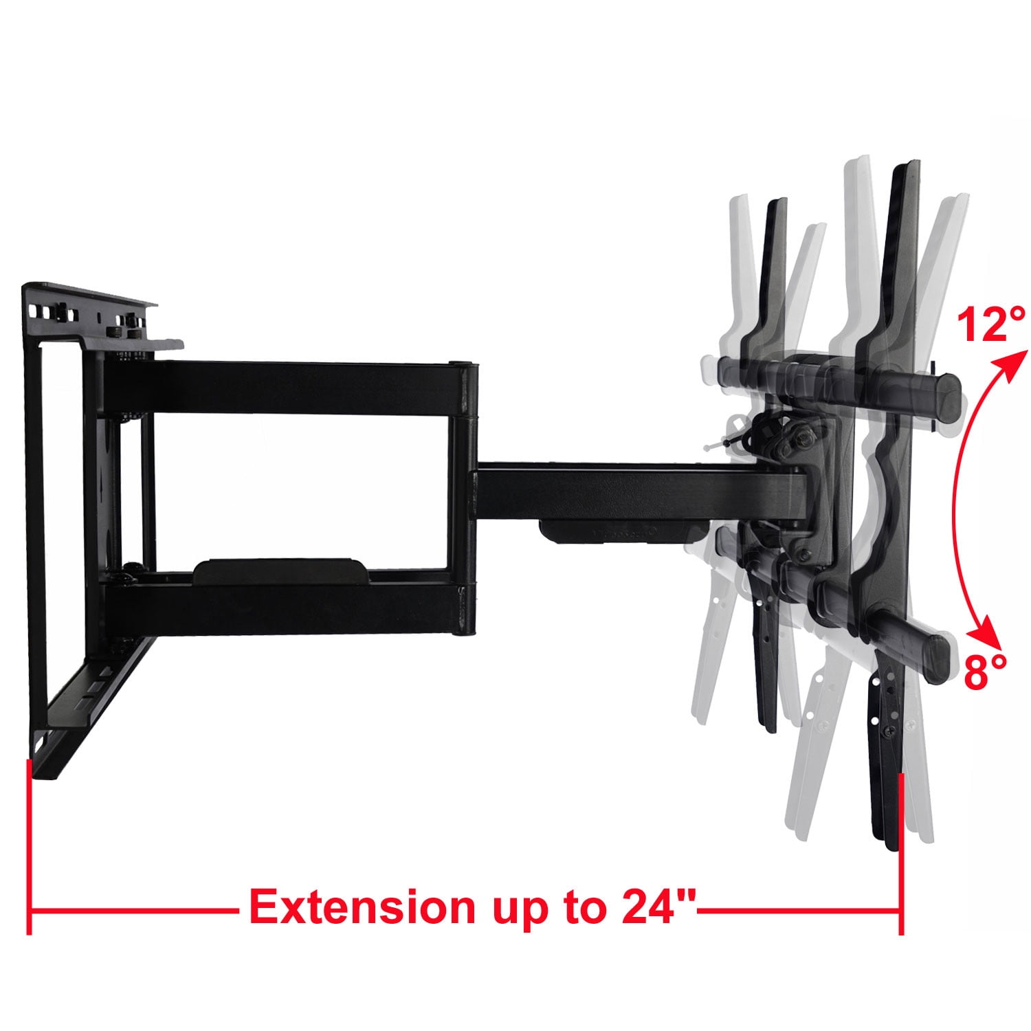 VideoSecu Heavy Duty Full Motion TV Wall Mount Articulating Bracket for VIZIO 50 55 60 65 70 75 80 Inch LED LCD Plasma HDTV D65-E0 E65-E0 E65-E1 M65-E0 P65-E1 E70-E3 M70-E3 M75-E1 P75-E1 E80-E3 BN5