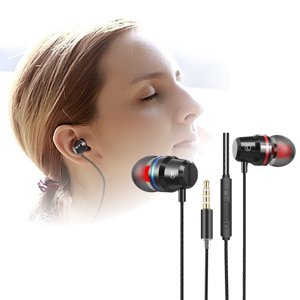 Wired Earbuds with Microphone, Powerful Bass Clear Sound, for Smartphones Music Calls
