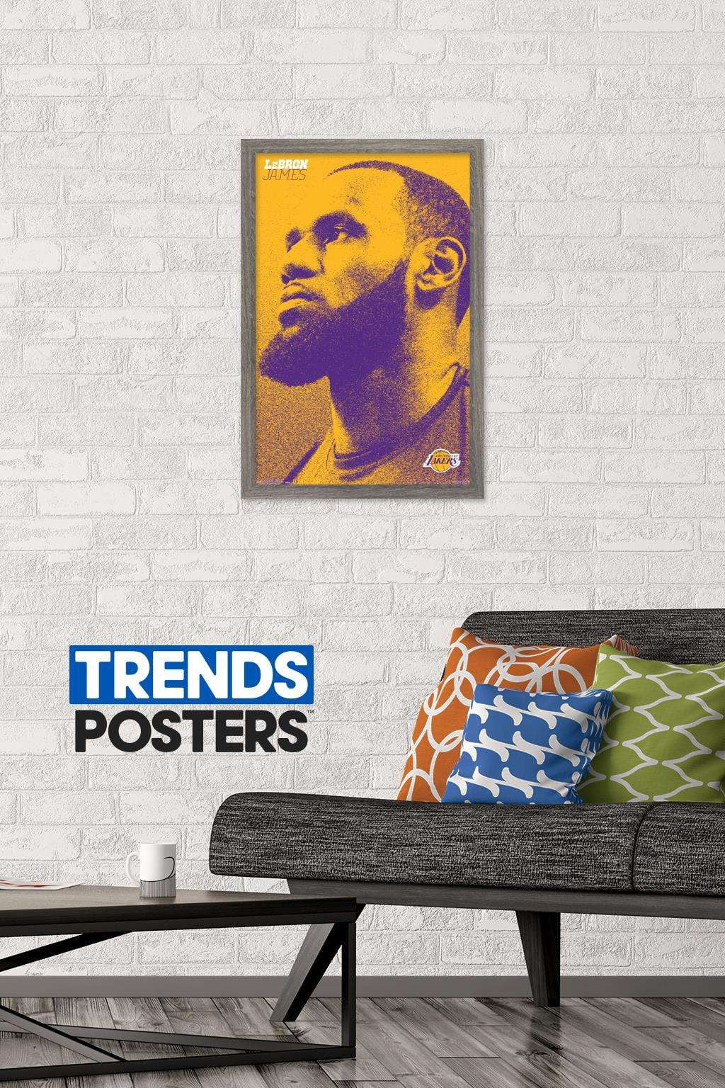 NBA Los Angeles Lakers - Lebron James 18 Wall Poster, 14.725" x 22.375", Framed