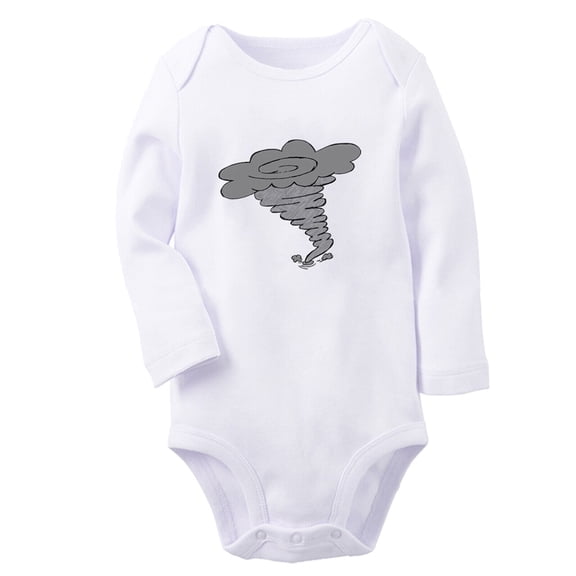 Babies Nature Hurricane Pattern Rompers, Newborn Baby Unisex Bodysuits, Infant Jumpsuits, Toddler 0-12 Months Kids Long Sleeves Oufits (White, 6-12 Months)
