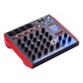thumbnail image 2 of Console de Mixage Portable 6 Canaux Audio Numérique + Alimentation Fantôme 48v Supporte Connexion BT/USB/MP3 pour Enregistrement Musical DJ Réseau Diffusion en Direct Karaoké, 2 of 7