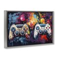 thumbnail image 2 of Stupell Industries Modern Double Controller Modern Gamer Gray Floating Frame Canvas Art, 25 x 17, by Lazar Studio, 2 of 8