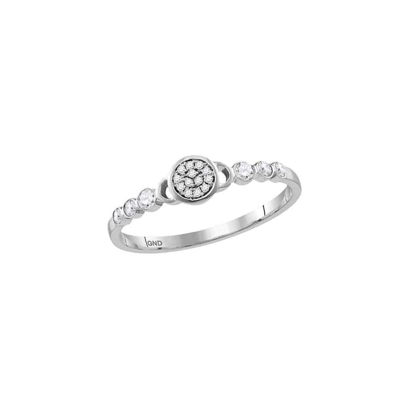 Diamond Princess 10kt White Gold Womens Round Diamond Cluster Stackable Band Ring 1/6 Cttw