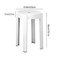 thumbnail image 3 of Tabouret en Plastique Empilable Robuste - Conception Ergonomique pour Usage Intérieur/extérieur (46x30 cm, Blanc), 3 of 9