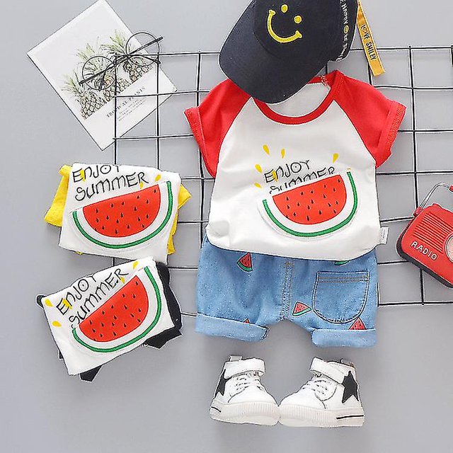 Bebé niños niñas ropa de dibujos animados traje lindo niños verano algodón 1 2 3 años niños niños conjuntos de ropa T-shrit + shorts CLight grey18M