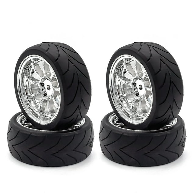 Amdohai RC Drift Tires RC Racing Car Tires 4pcs Replacements for 1/10 HSP94123 94122 D5
