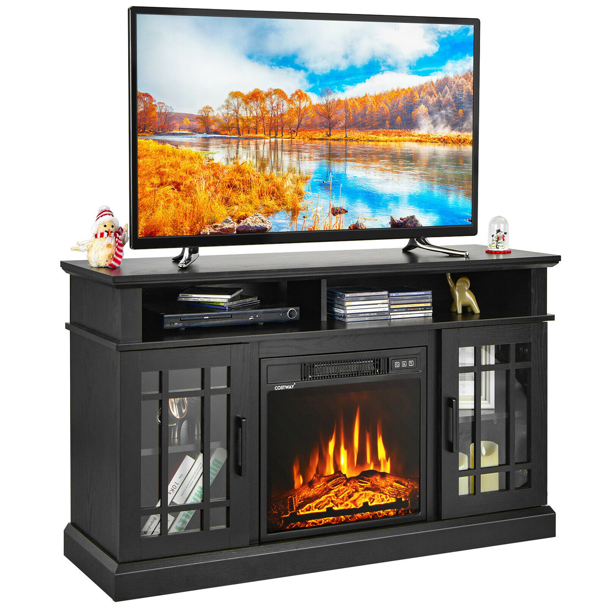 Details about   Farmhouse Fireplace TV Stand Media Console Cabinet Electric 45 46 47 50 55 