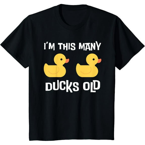 Simple Fit I'M This Many Ducks Old, Duck 2Nd Birthday 2 Years Old Bday T-Shirt