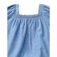 thumbnail image 2 of Wonder Nation Toddler Girls' Denim Top and Wide Leg Pants Set, 2-Piece, Sizes 12M-5T, 2 of 3