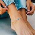 thumbnail image 5 of ChicSilver Infinity Heart Anklet for Women 925 Sterling Silver Dainty Cubic Zirconia CZ Created Blue Zircon Ankle December Birthstone Jewelry Birthday Gifts, 5 of 8