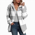 thumbnail image 2 of Towmus Sherpa Jackets for Women Fuzzy Fleece Teddy Coat Color Block Faux Shearling Cardigan Warm Hooded Zip Up Outwear, 2 of 5