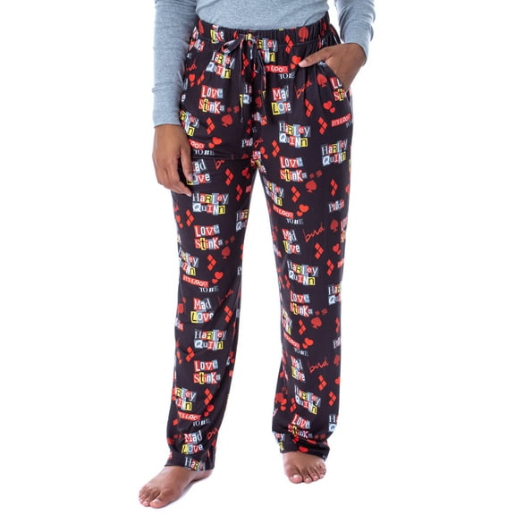 DC Comics Women's Harley Quinn Love Stinks Loungewear Pajama Pants