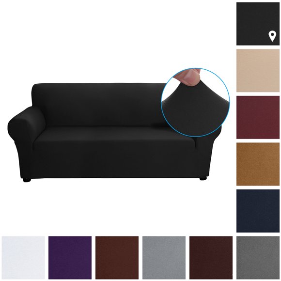 Housse de Canapé Extensible en Tissu Soie de Lait Antidérapante Douce Housse de Canapé 3 Places Lavable pour