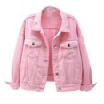 thumbnail image 2 of Women Spring And Autumn Coats Warm Solid Long Sleeve Denim Jacket Outerwear, 2 of 4