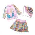 thumbnail image 1 of Baby/Toddler Girls Mermaid Swimsuit Rashguard Set Long Sleeve UPF 50+ ,CM25-16BT Size 3T, 1 of 5