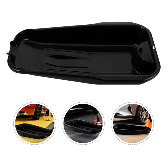 CATIEBYE Black Plastic Oil Drip Pan for Car & Motorcycle Maintenance with Leak-Proof Design for Waste Oil Collection