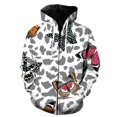 thumbnail image 1 of Sudadera con capucha y cremallera con estampado 3D de mariposas de dibujos animados para hombre y mujer, estilo urbano, estilo holgado, para otoño y primavera, talla 4XL, 1 of 6