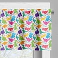 thumbnail image 5 of Ambesonne Colorful Valance & Curtain, Wild Dinosaur Cartoon, 55"x36", Multicolor, 5 of 6
