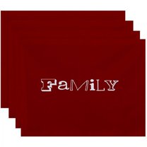Simply Daisy 18" x 14" Family Word Print Placemats, Set of 4