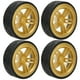 thumbnail image 3 of Rueda de coche de carreras RC 1/10 Cubo de rueda de plástico con accesorio de repuesto de coche RC de goma ranurada Oro, 3 of 10