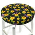 thumbnail image 3 of KLL Daisies Flowers Round Bar Chair Cushion Cover 12 inch ,Bar Stool Protector with Elastic, Soft Washable, 3 of 6