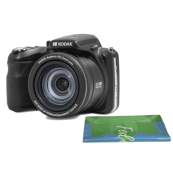 KODAK PIXPRO AZ425-BK Appareil Photo Numérique 20 MP Zoom Optique 42X Objectif Grand-Angle 24 mm Vidéo Full HD 1080P Stabilisation d'Image Optique Batterie Li-Ion Écran LCD 3 Pouces Appareil Photo de Vlogue (Noir)