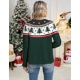 thumbnail image 2 of Cardigan Sweaters for Women Long Sleeve V Neck Ugly Christmas Tree Button Down Fair Isle Sweater Funny Holiday Knitted Sweater Alsol Lamesa, 2 of 6
