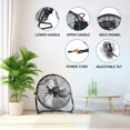thumbnail image 2 of 20 in. 3-Speed High-Velocity Industrial Heavy Duty Metal Floor Fan in Black with Tilting Head for Outdoor/Indoor Use, 2 of 11