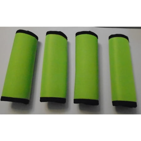 Luggage Handle Wrap - LOOK! Marketing, Inc Super Grabber Lime Green Neoprene 4-piece Handle Grip Luggage Spotter Set