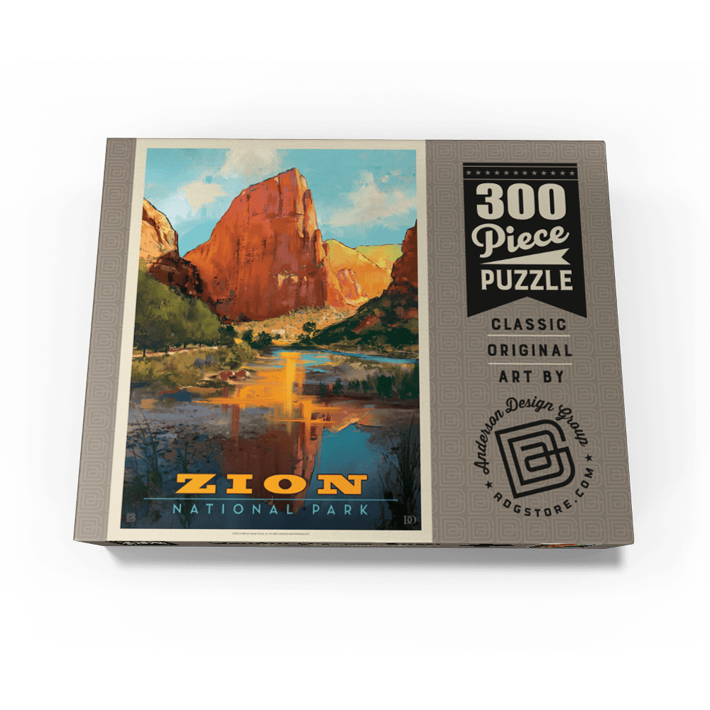 MyPuzzle - Zion National Park: Virgin River Valley, Vintage Poster - Premium 300 Piece Jigsaw Puzzle for Adults