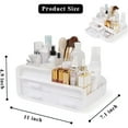 thumbnail image 4 of Makeup Organizer, Cosmetic Case with 3 Drawers, Perfect for Bathroom and Dresser Brushes, Lipsticks, Skincare Products Display Case (White, 11"L x 7.1"W x 4.9"H), 4 of 7