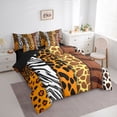 thumbnail image 3 of Castle Fairy Animal Print Patchwork Bedding Comforter Set,Vintage Queen Bedding Sets, 3 of 8