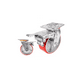 thumbnail image 1 of Llanta Industrial Pu 6x2 Freno Total, Soporta Hasta 450kg rojo plata, 1 of 5