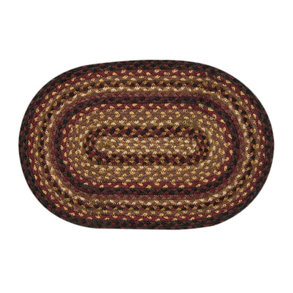 MS-371 Black Cherry, Chocolate, Cream Miniature Swatch, Oval Shaped Rug - 10" x 15"