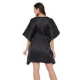 thumbnail image 5 of Women Satin Plus Size Tunic Short Kaftan Dress Silk Kimono Sleepwear Adjustale Waist Dress, 5 of 8