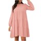 thumbnail image 1 of Vestido de blusa de manga larga con cuello redondo de color sólido para mujer Pompotops  hdfakjf4240, 1 of 5