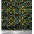 thumbnail image 1 of Soimoi Brown Poly Georgette Fabric Moroccan Damask Print Fabric by the Yard 42 Inch Wide, 1 of 3