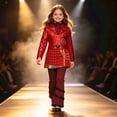 thumbnail image 7 of Red Wonderland Costume Set Plaid Skirt Jacket Pants Outfit 3-Piece Halloween Fancy Dress Party Cosplay Costumes, 7 of 7