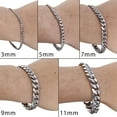 thumbnail image 5 of 3-11mm Men's Bracelets Stainless Steel Curb Cuban Link Chain Black Gold Color Silver Color Bracelet For Women Jewelry KBM03 GC, 5 of 6