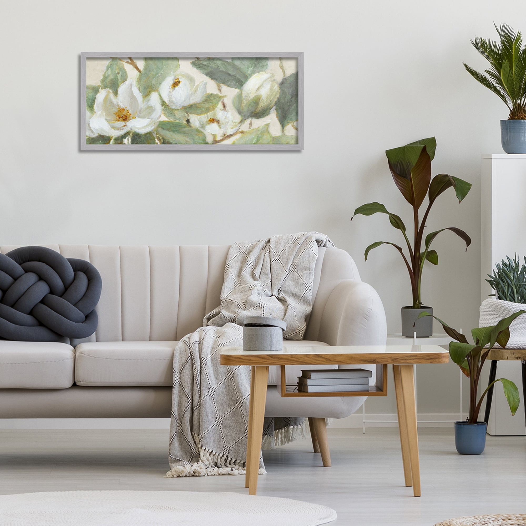 Stupell Industries Delicate Magnolia Dreaming Gray Framed Giclee Art, design by Lanie Loreth