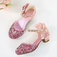 thumbnail image 4 of JSCDRPDWL Size 10 Toddler Girl Sandals Boy Slippers Size 3 Toddler Girls' Low Heeled Rhinestone Bows Princess Dress Shoes-Ideal for Weddings and Parties New Baby Girl Gifts, 4 of 7