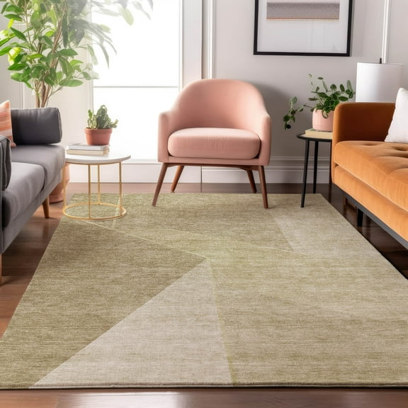 Addison Rugs Mayfield Washable Transitional Modern Beige Rectangle Rug, 10' x 14'