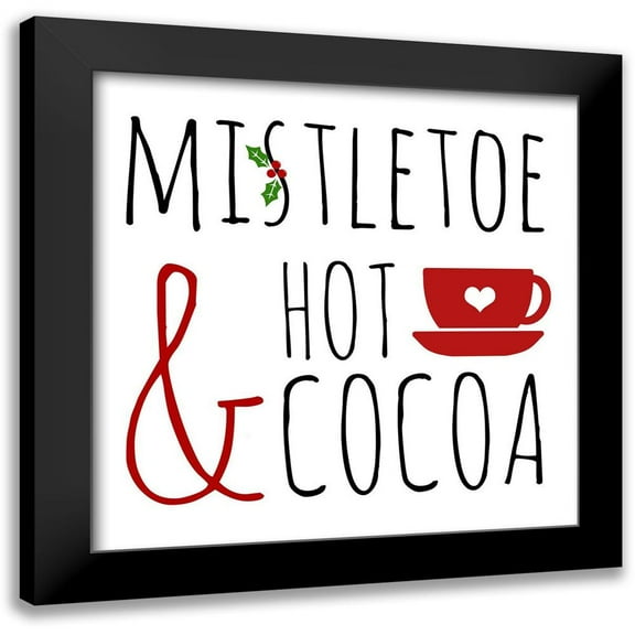 Quach, Anna 12x12 Black Modern Framed Museum Art Print Titled - Mistletoe and Hot Cocoa